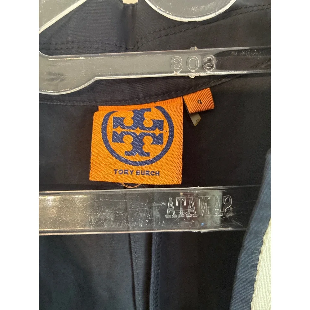Tory Burch Tunic Top Cotton Navy White Border Size 4